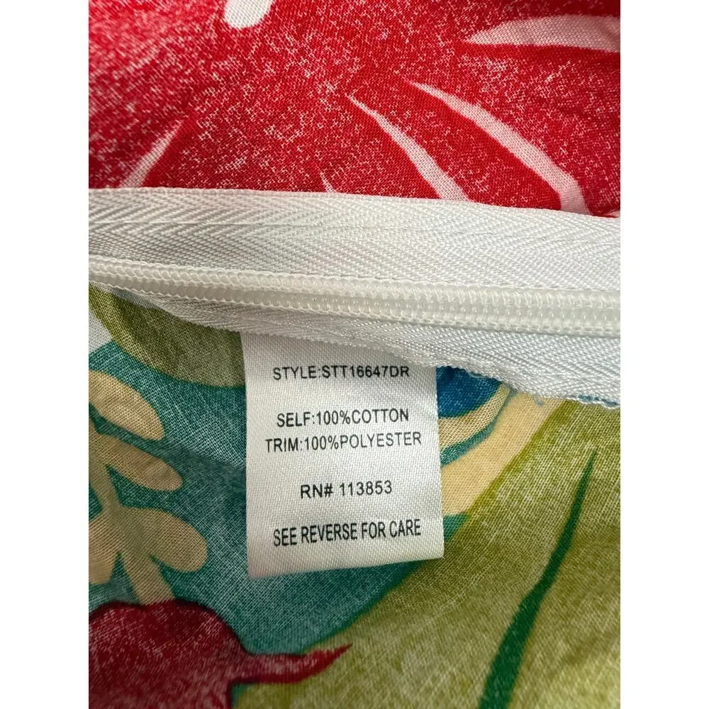 SUGARLIPS Tropical Puff Sleeve Blouse Floral Resort Statement Top M - Picture 4 of 8